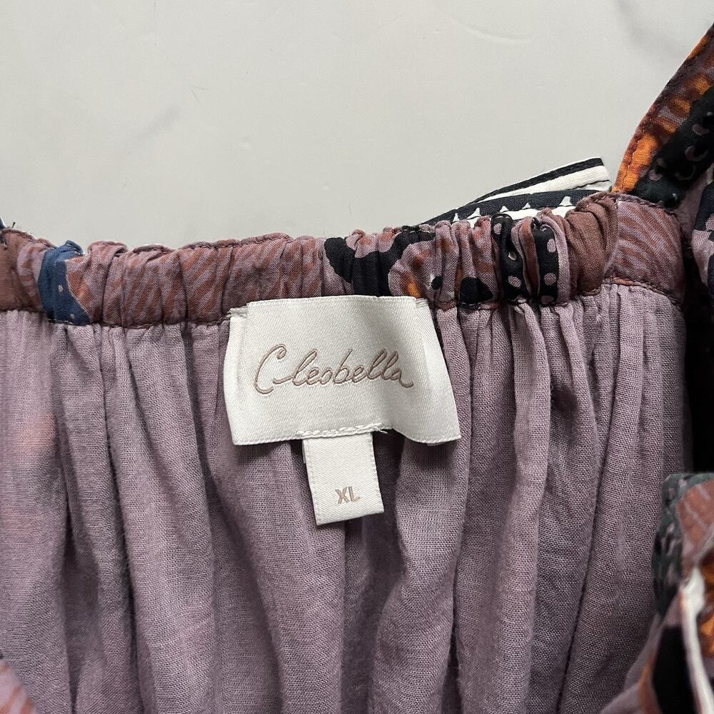 Cleobella Malia Floral Cotton Mini Dress XL Voluminous Sleeve Boho Coastal - Picture 3 of 11